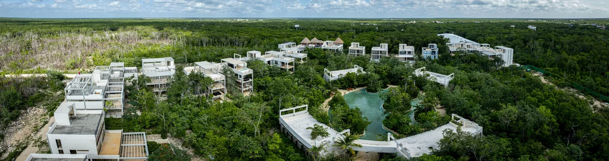 Image of Swimming Pool at Limas Tulum, featuring Luxury Development, Aerial View.