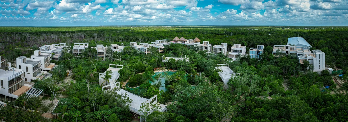 Image of Swimming Pool at Limas Tulum, featuring Aerial View, Residential Community.