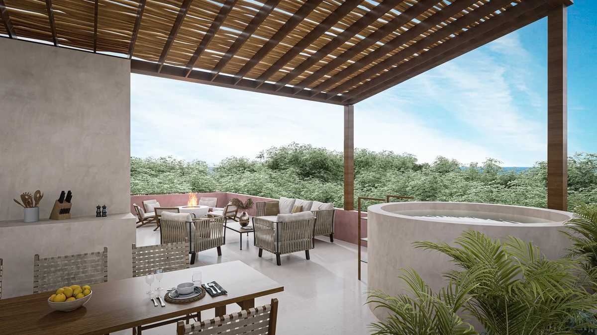 Image of Jacuzzi at Kiino, featuring Rooftop Terrace, Outdoor Living.