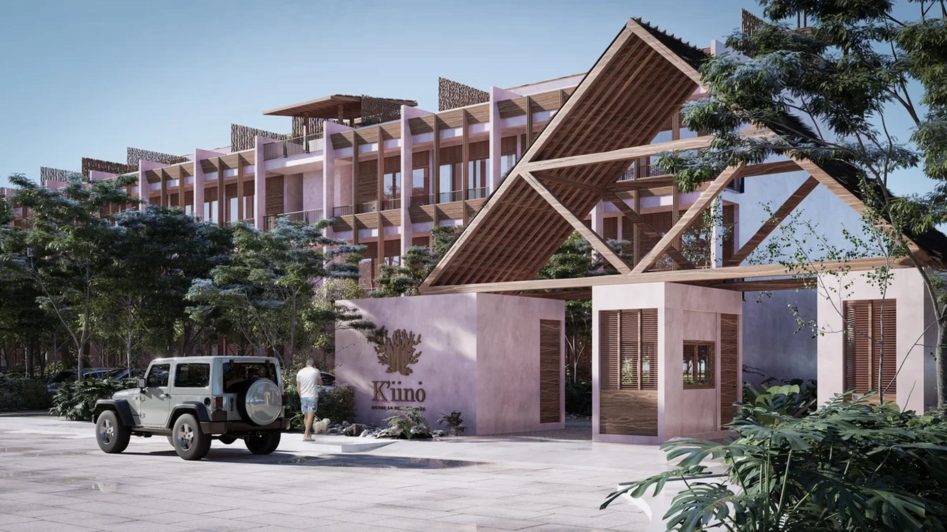 Image of Parking at Kiino, featuring Property Exterior, Modern Facade.