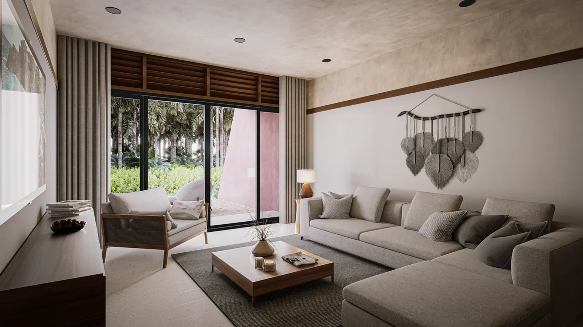 Image of Garden at Kiino, featuring Living Room, Modern Interior.