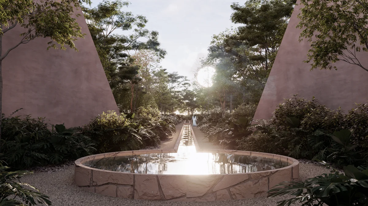 Image of Garden at Kiino, featuring Lush Garden, Water Feature.