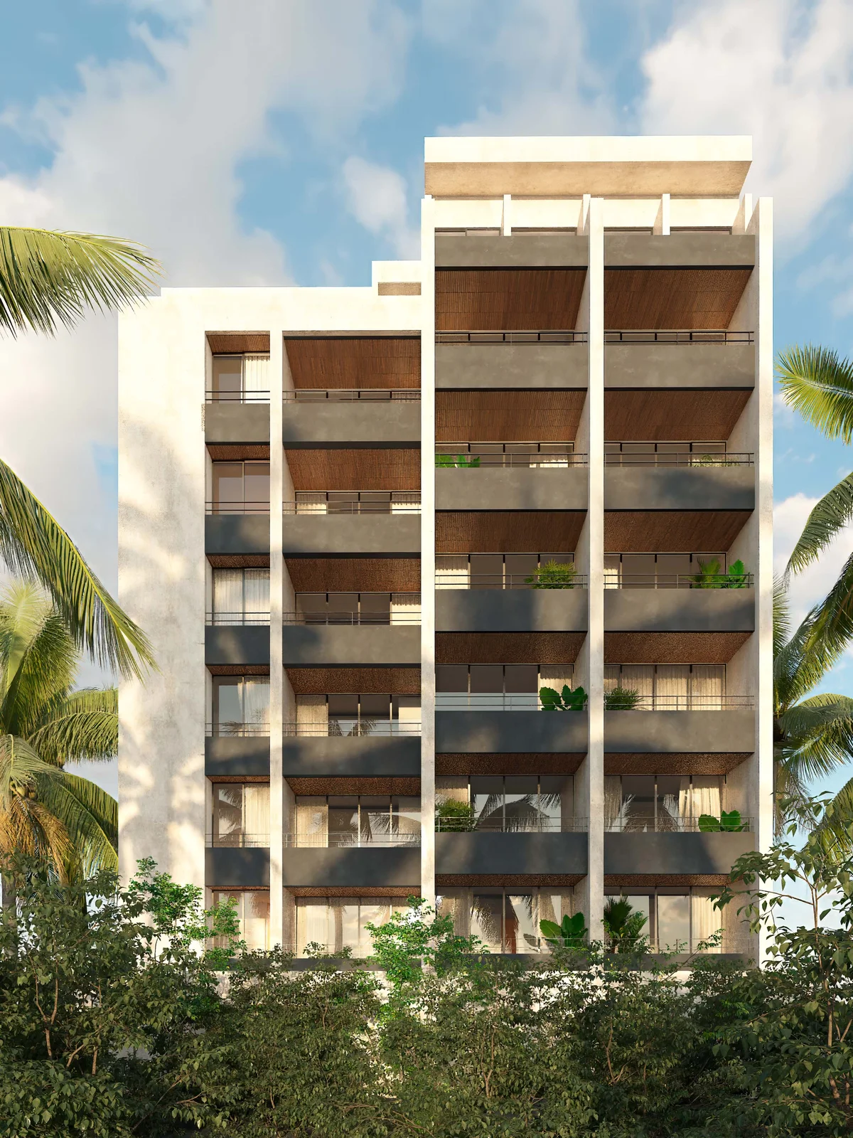 Image of Garden at Piedra de Mar, featuring Building Exterior, Modern Architecture.