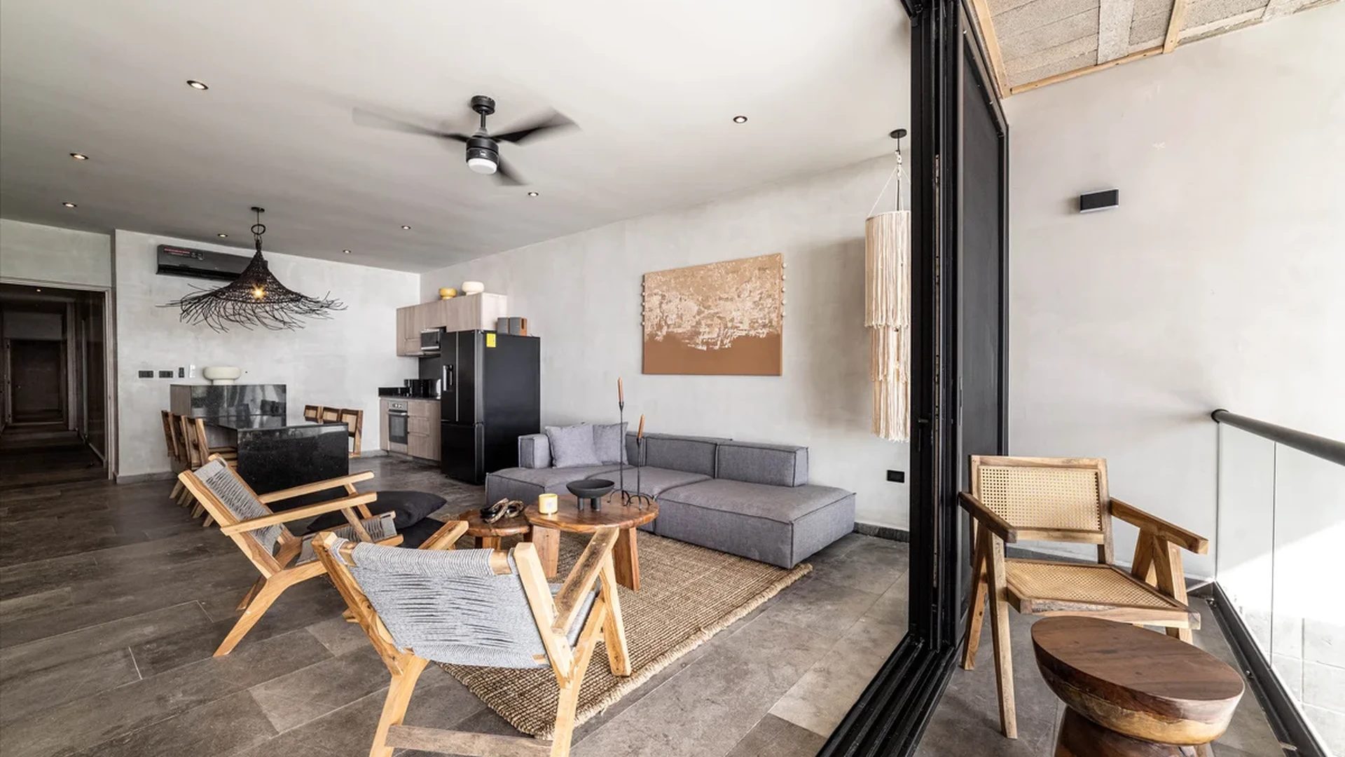 View of Open Concept Living at NEEA, showcasing Modern Kitchen, Contemporary Interior.