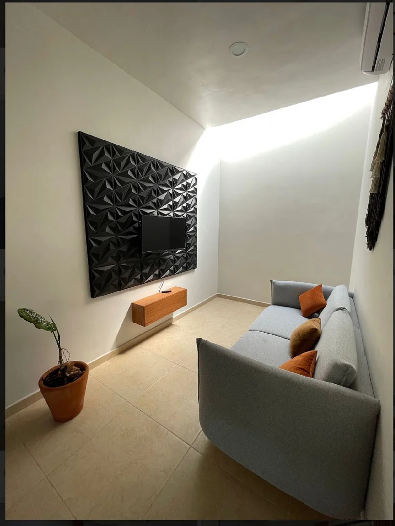 View of Living Room at Akasha Homes, showcasing Modern Interior, Cozy Living Space.