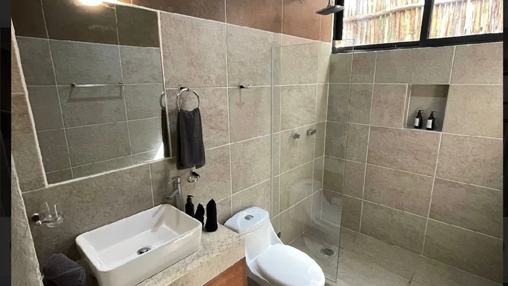 View of Modern Bathroom at Akasha Homes, showcasing Residential Bathroom, Contemporary Design.