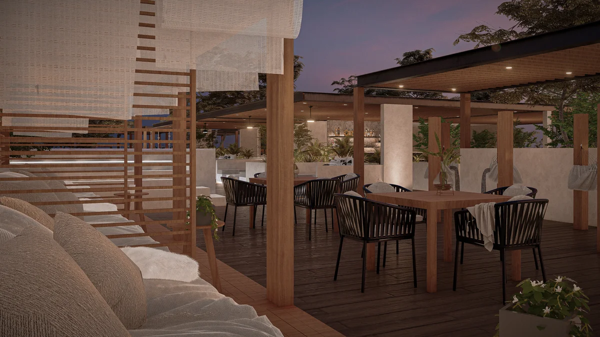 Image of Lounge at Xkaa Tulum, featuring Outdoor Lounge, Al Fresco Dining.