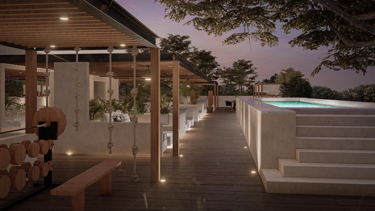 Image of Swimming Pool at Xkaa Tulum, featuring Rooftop Pool, Outdoor Gym.