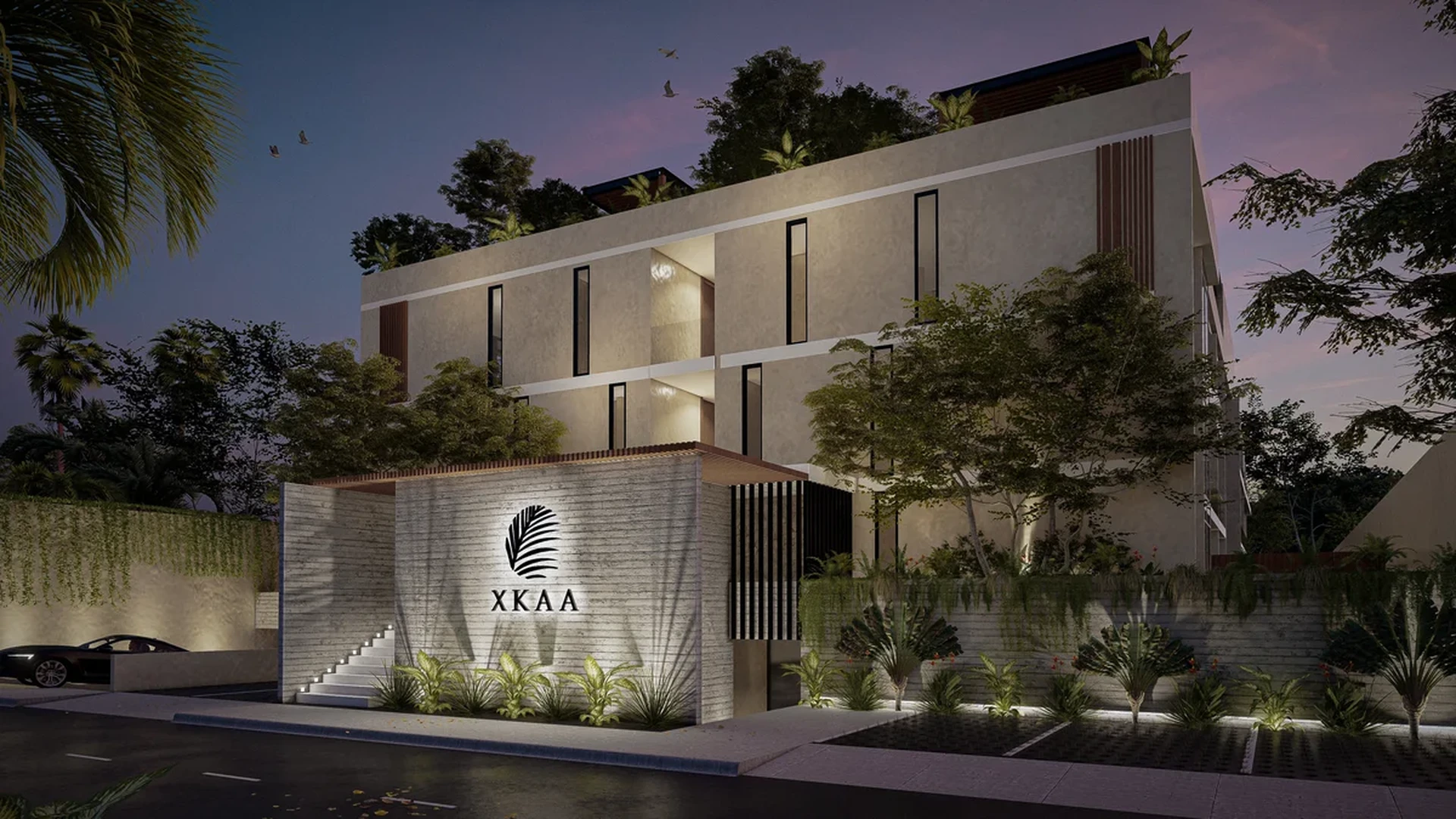 Image of Garden at Xkaa Tulum, featuring Modern Architecture, Residential Facade.