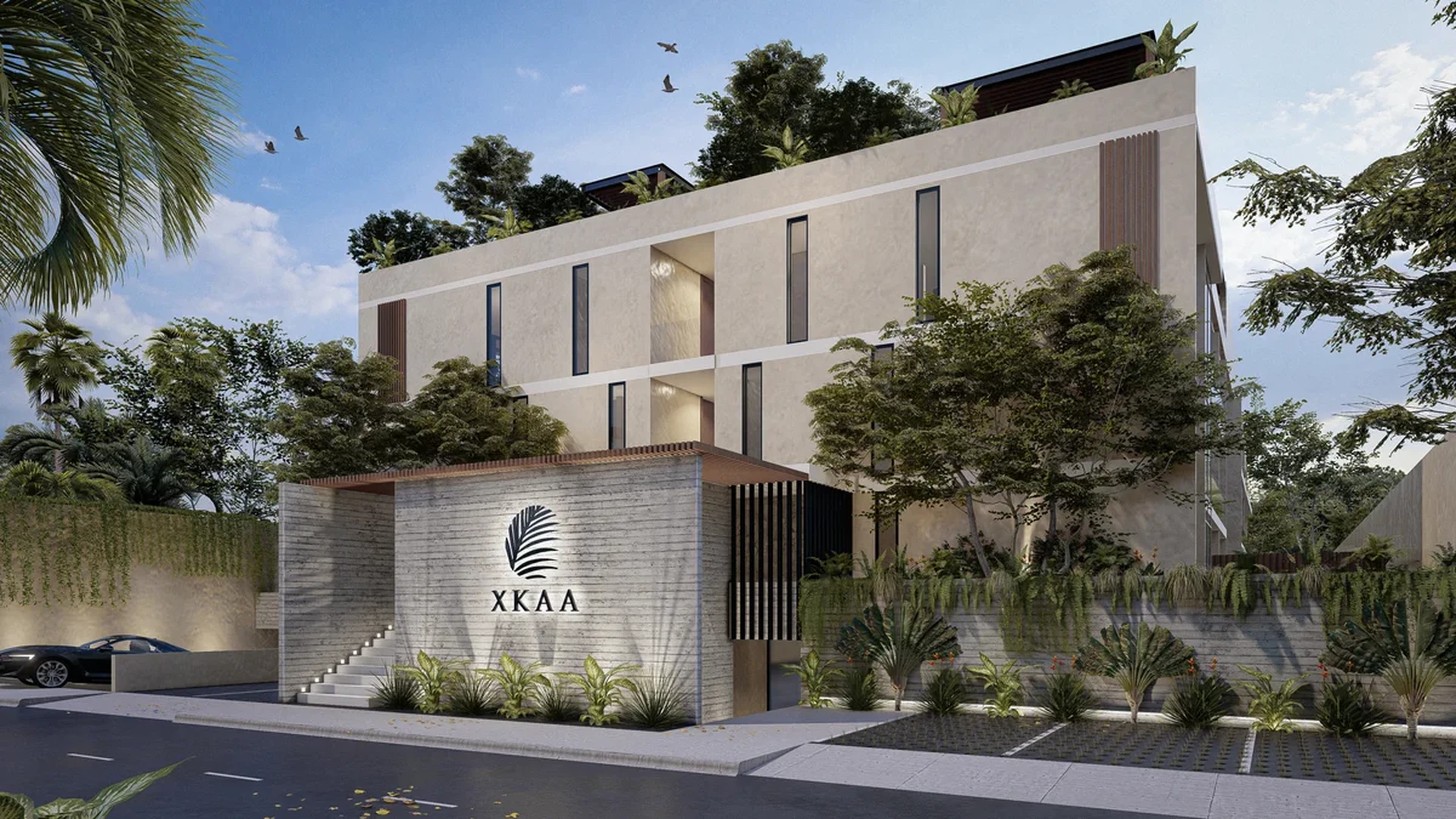 Image of Parking at Xkaa Tulum, featuring Modern Architecture, Building Exterior.