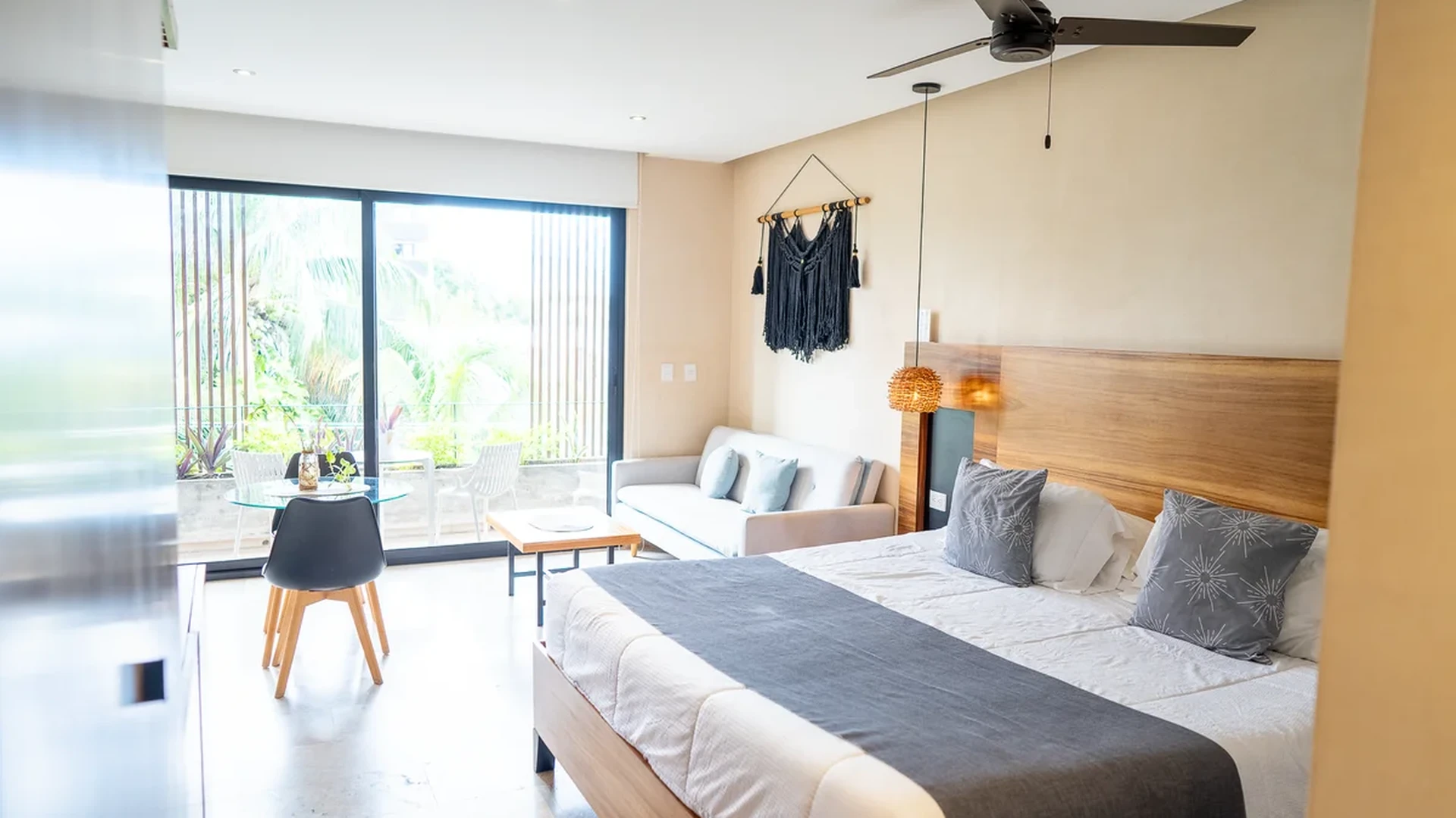 View of Studio Apartment at Kaahal, showcasing Modern Interior, King-Size Bed.