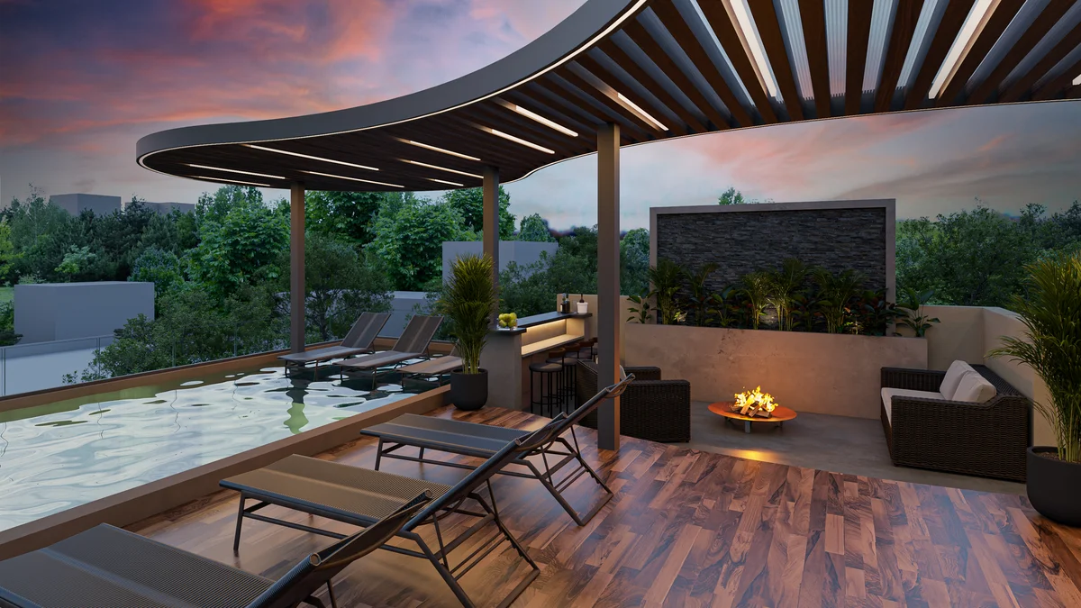 Image of Swimming Pool at Mila Condos, featuring Rooftop Pool, Luxury Amenity.