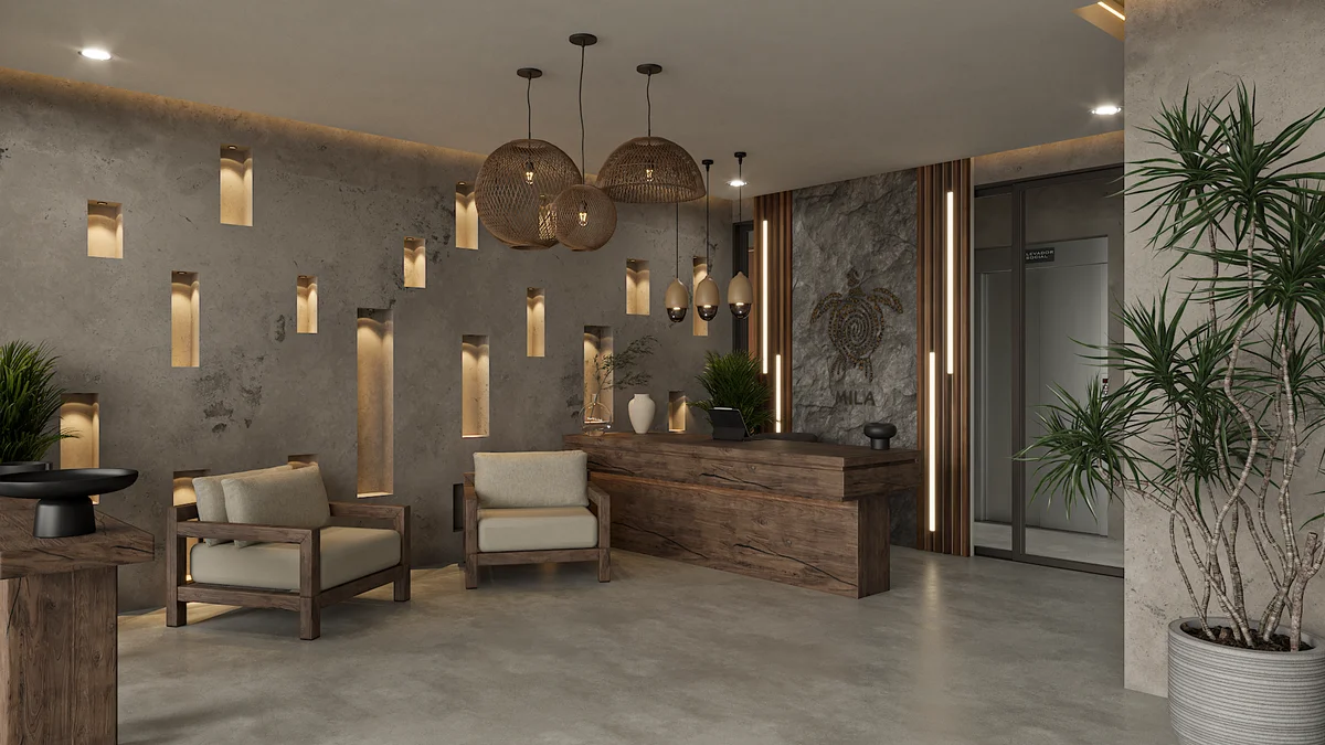 Image of Lobby at Mila Condos, featuring Modern Lobby, Boutique Reception.