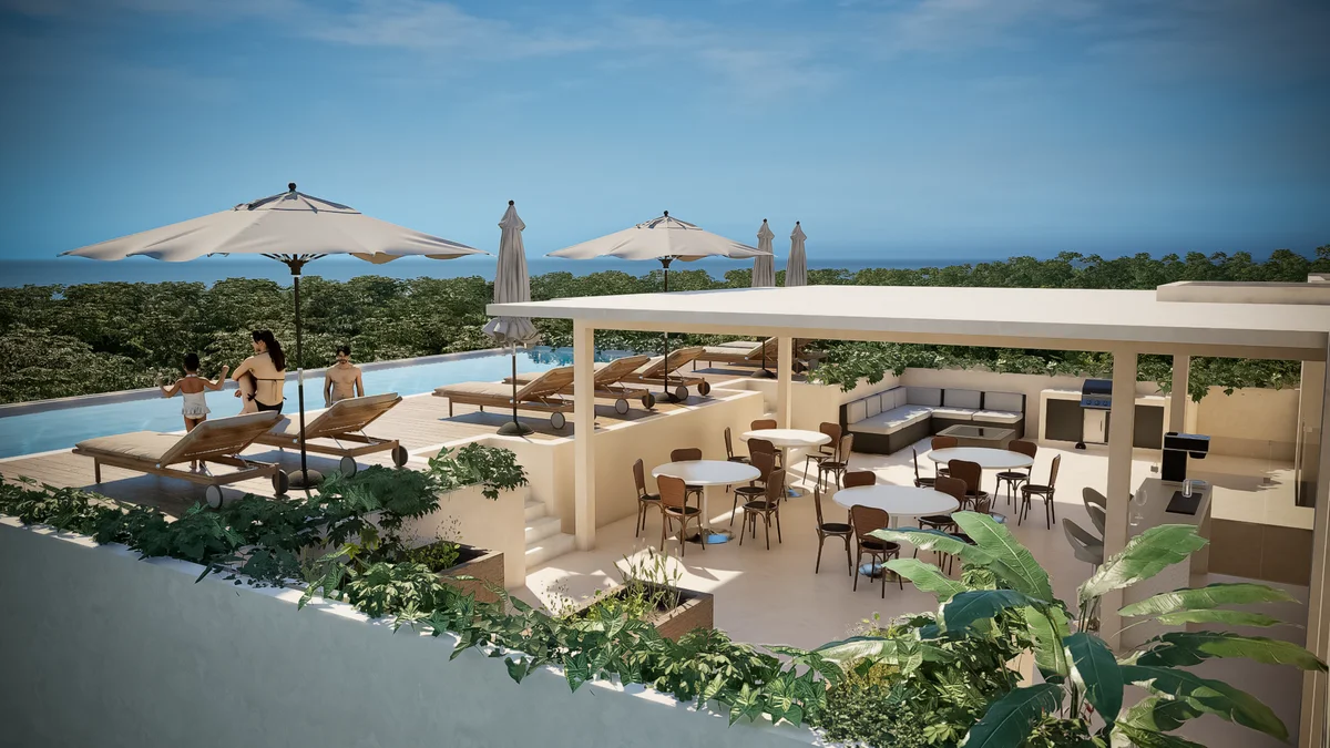 Image of Swimming Pool at Polo 5ta, featuring Rooftop Pool, Ocean View.