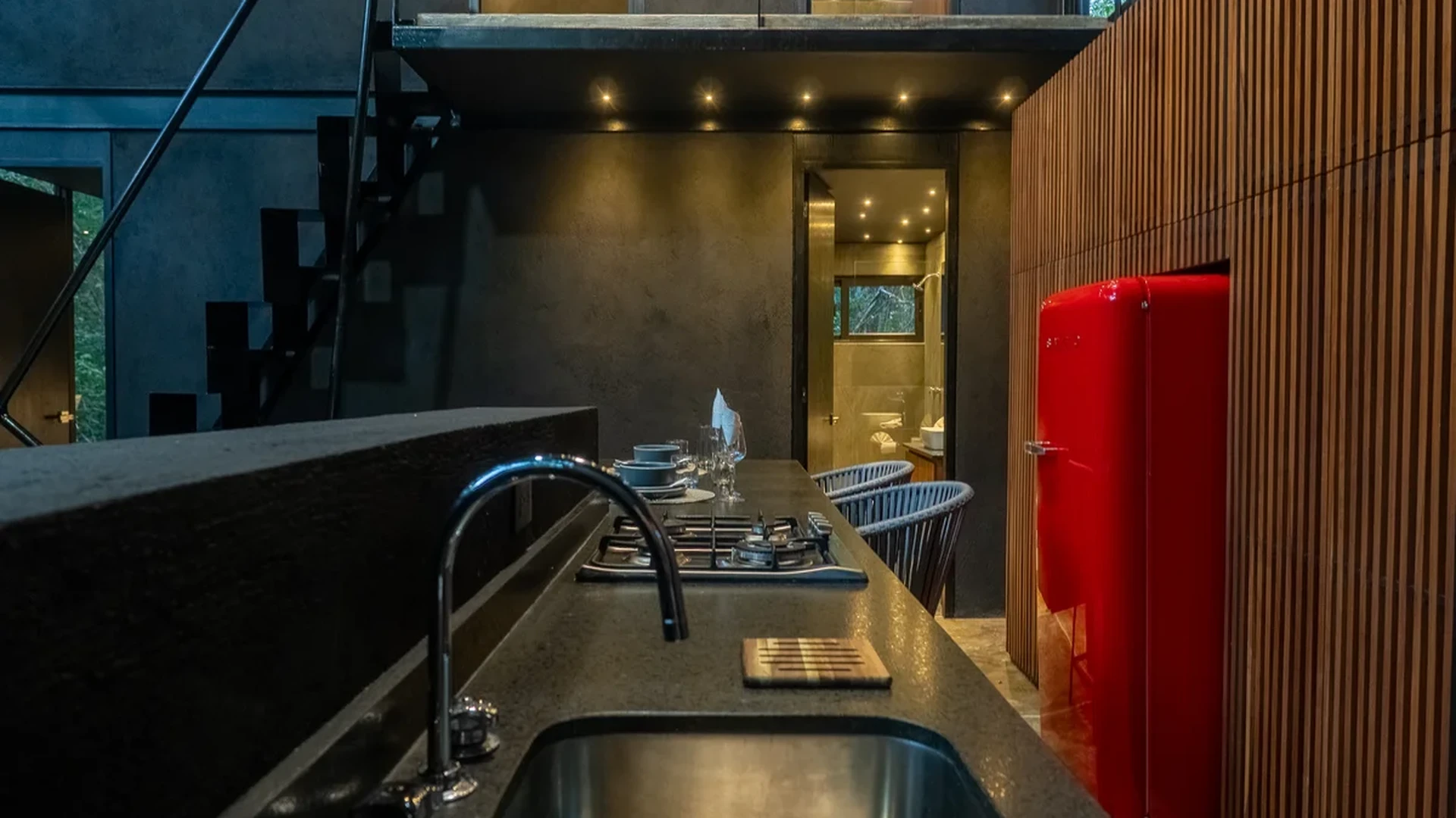 View of Modern Kitchen at Tree60, showcasing Industrial Design, Loft Style.