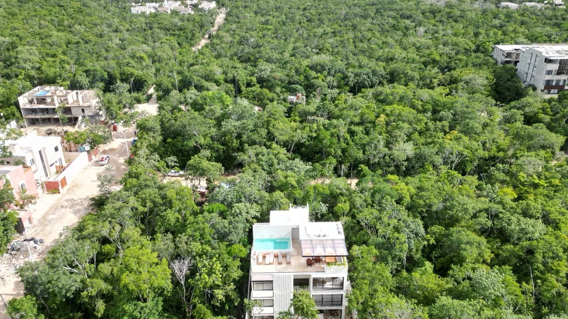 Image of Swimming Pool at Xeiba, featuring Aerial View, Modern Architecture.