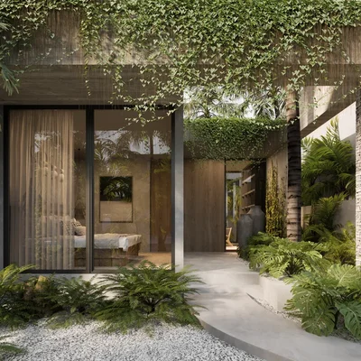 Image of Garden at Distrito Bondia, featuring Tropical Architecture, Modern Residence.