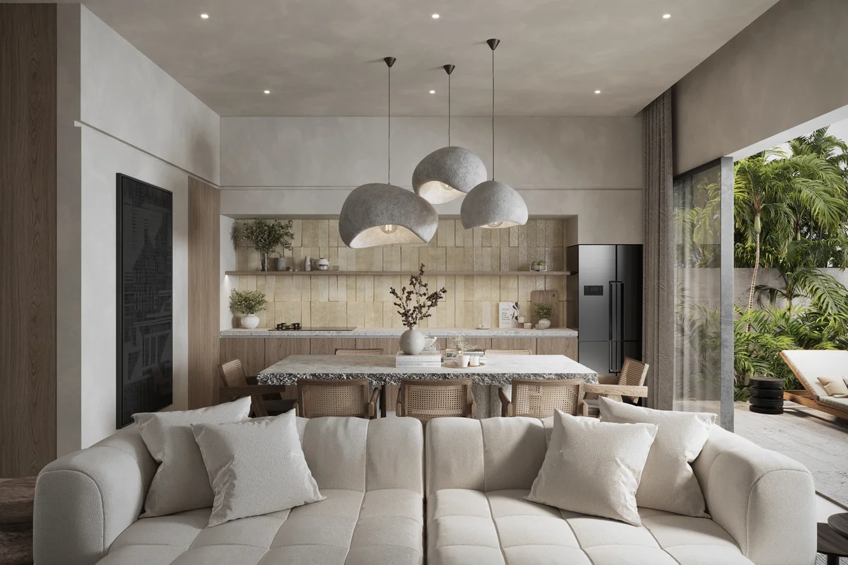 Image of Garden at Distrito Bondia, featuring Modern Living Room, Open Concept Kitchen.