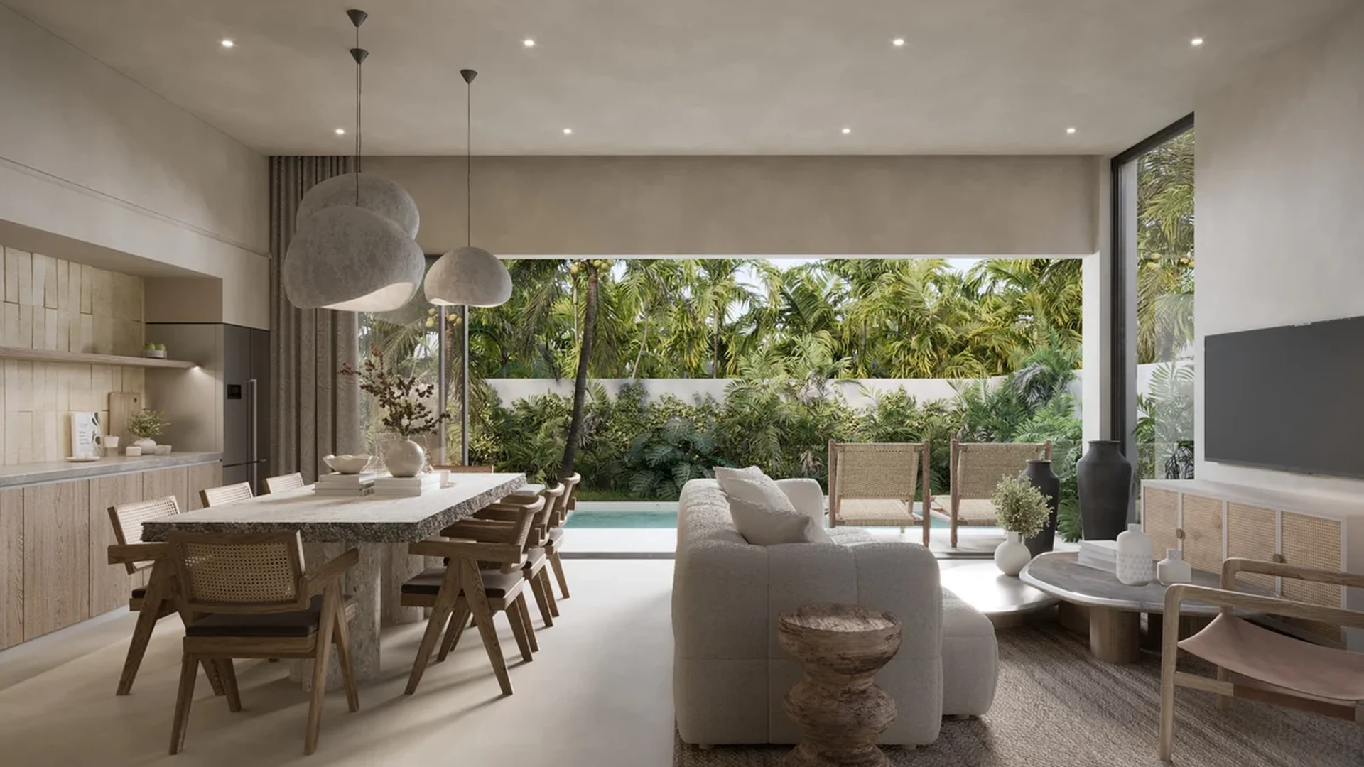 Image of Swimming Pool at Distrito Bondia, featuring Open Concept Living, Modern Interior Design.