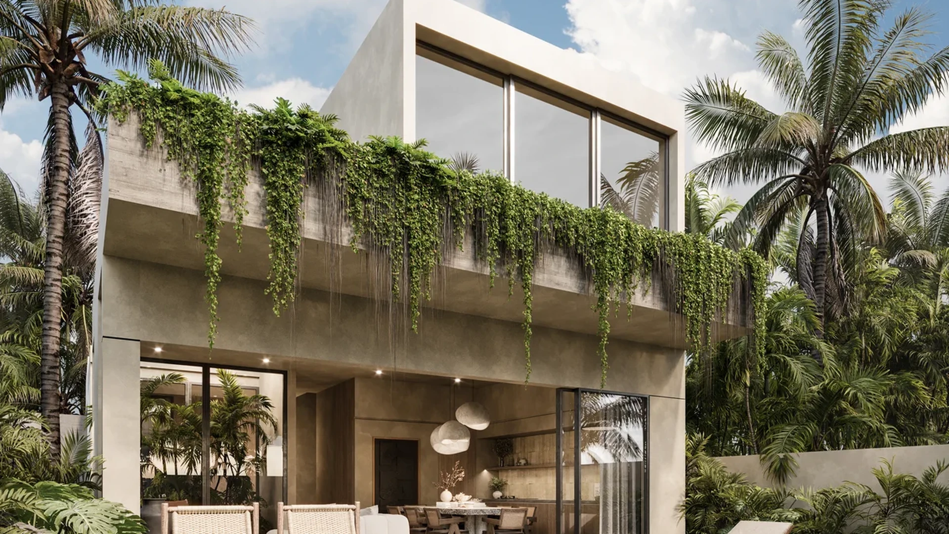 Image of Swimming Pool at Distrito Bondia, featuring Modern Villa, Tropical Oasis.