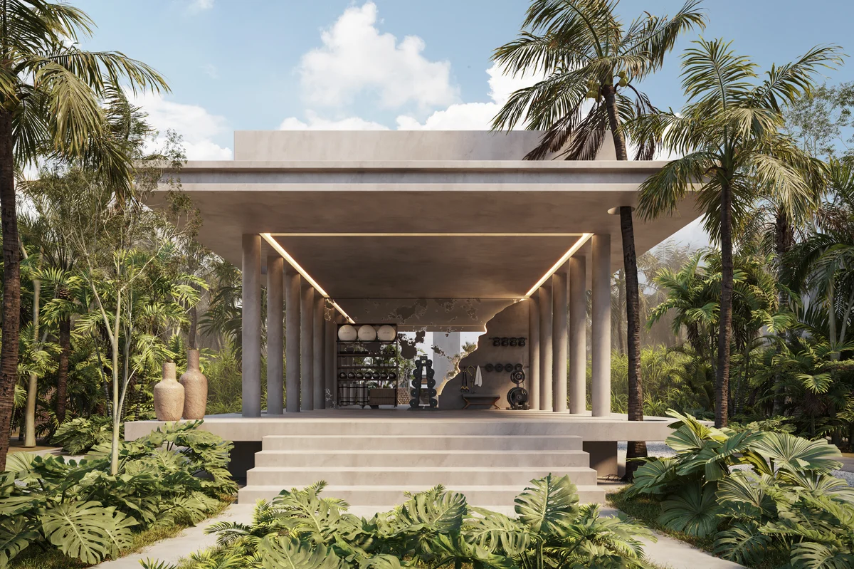 Image of Gym at Distrito Bondia, featuring Outdoor Gym, Tropical Environment.