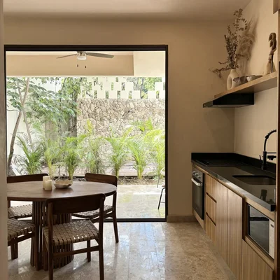 Image of Garden at Uxmal, featuring Modern Kitchen, Dining Area.