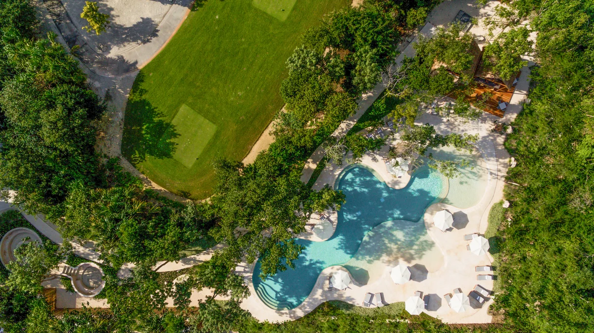 Image of Swimming Pool at The Village, featuring Aerial View, Resort Pool.