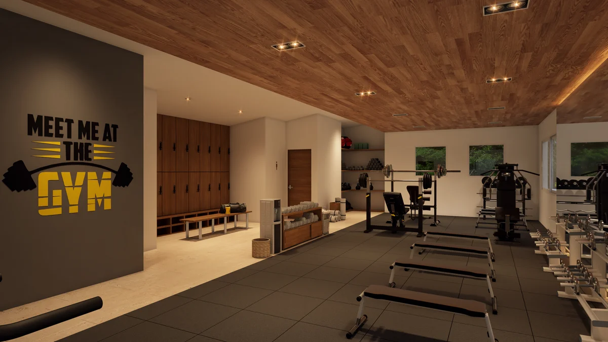 Image of Gym at Puerto Aqua, featuring Modern Gym, Fitness Center.
