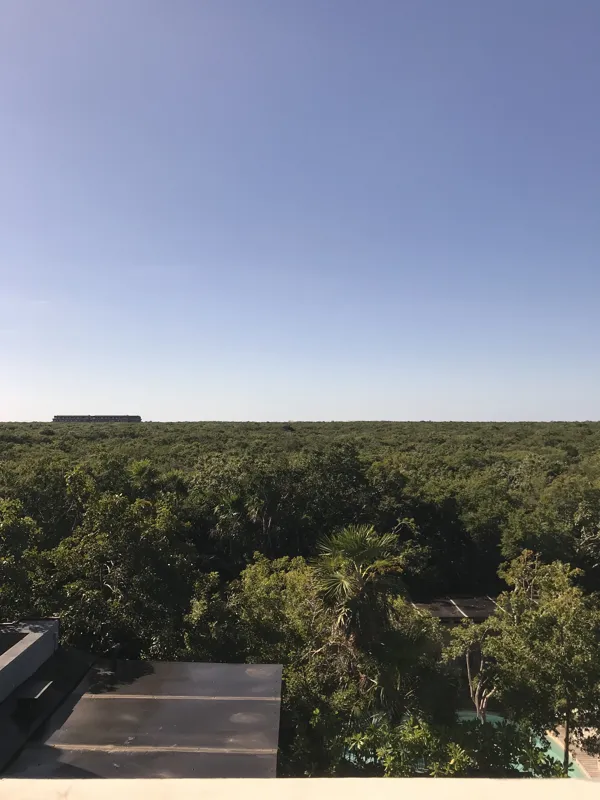 A collection of images showcasing the finished interiors of a Humana model unit, including a contemporary kitchen with dark cabinets and an island, a living area with dark marble floors and a built-in wooden daybed, and a bathroom with a unique st...