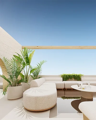 Image of Rooftop Terrace at Spirit 1978, featuring Rooftop Lounge, Outdoor Living.