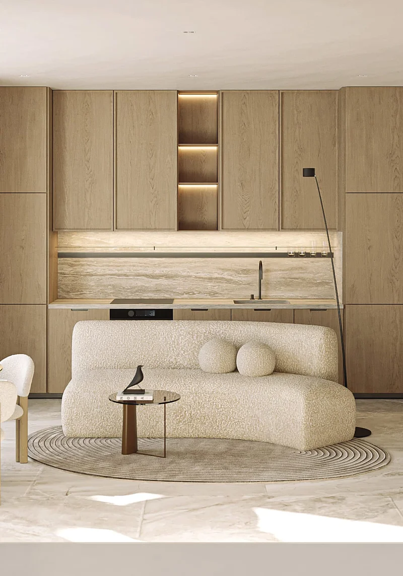 View of Modern Kitchen at Spirit 1978, showcasing Open Concept, Living Space.