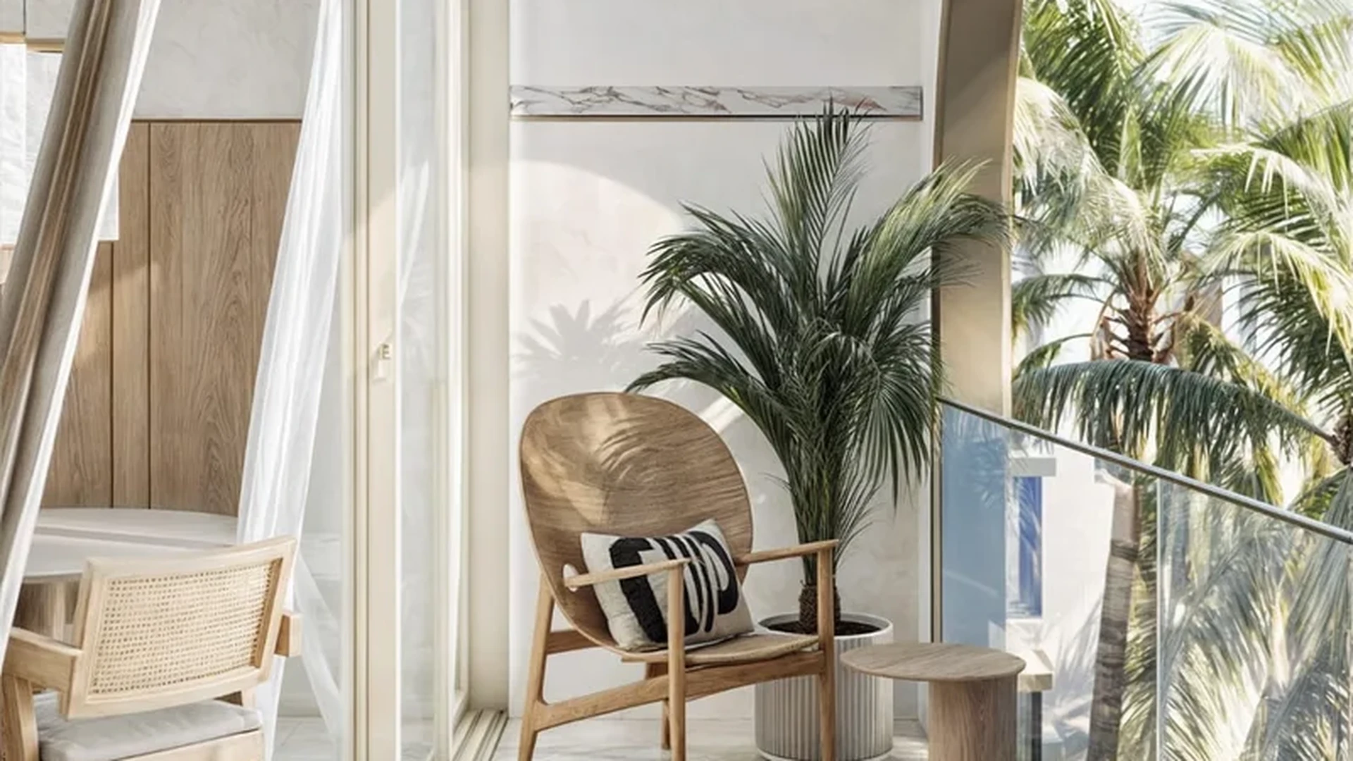 View of Private Balcony at Spirit 1978, showcasing Outdoor Living Space, Tropical Landscape View.