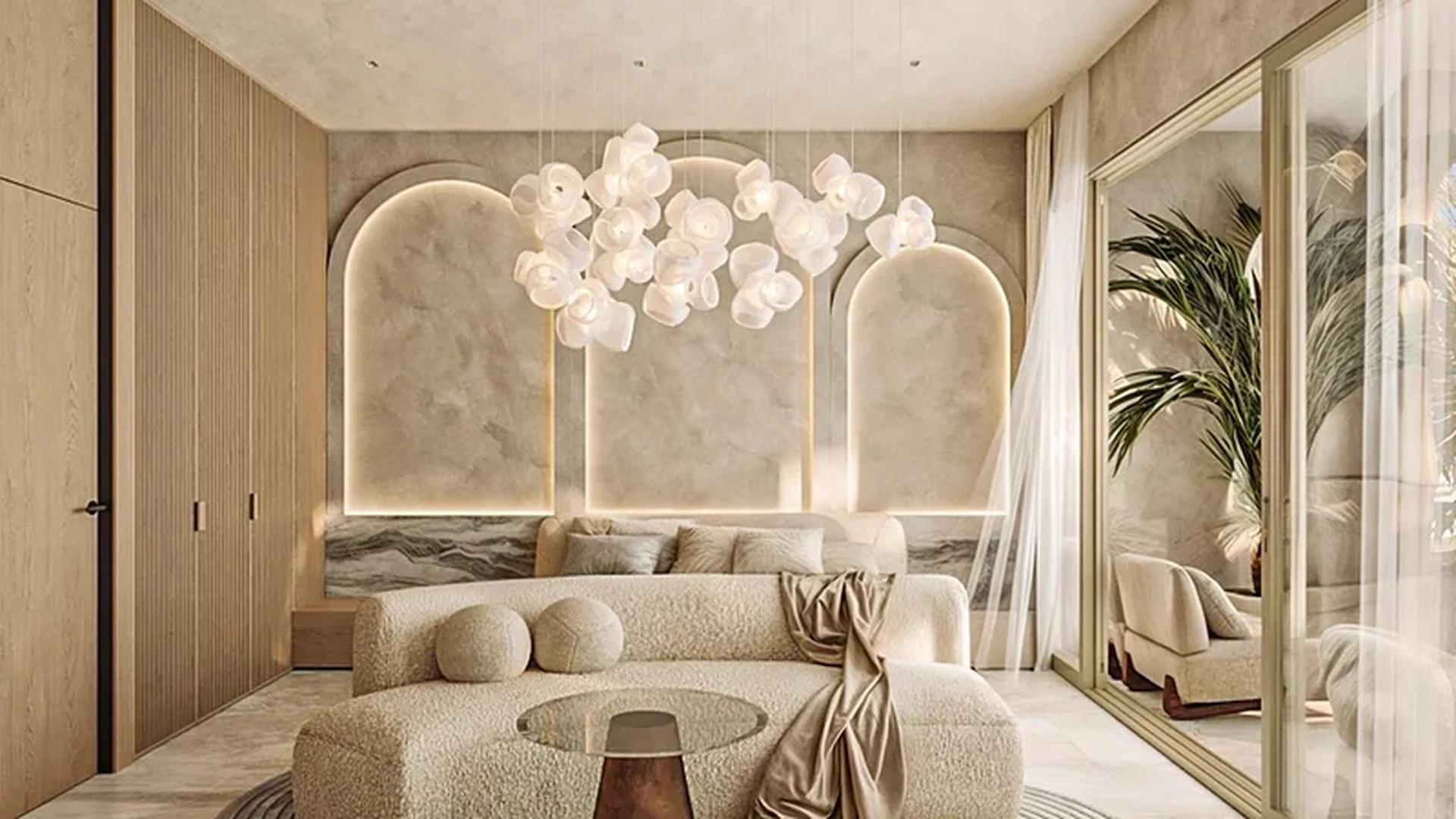 View of Luxury Living Space at Spirit 1978, showcasing Modern Interior Design, Neutral Color Palette.