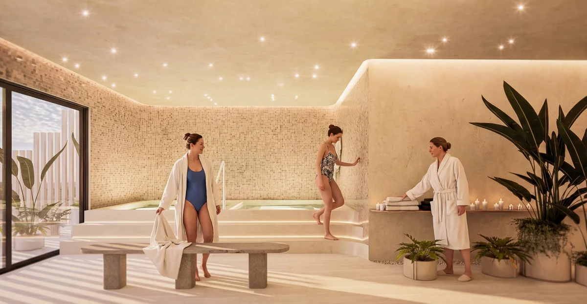Image of Jacuzzi at Atzaro Residences, featuring Luxury Spa, Wellness Area.