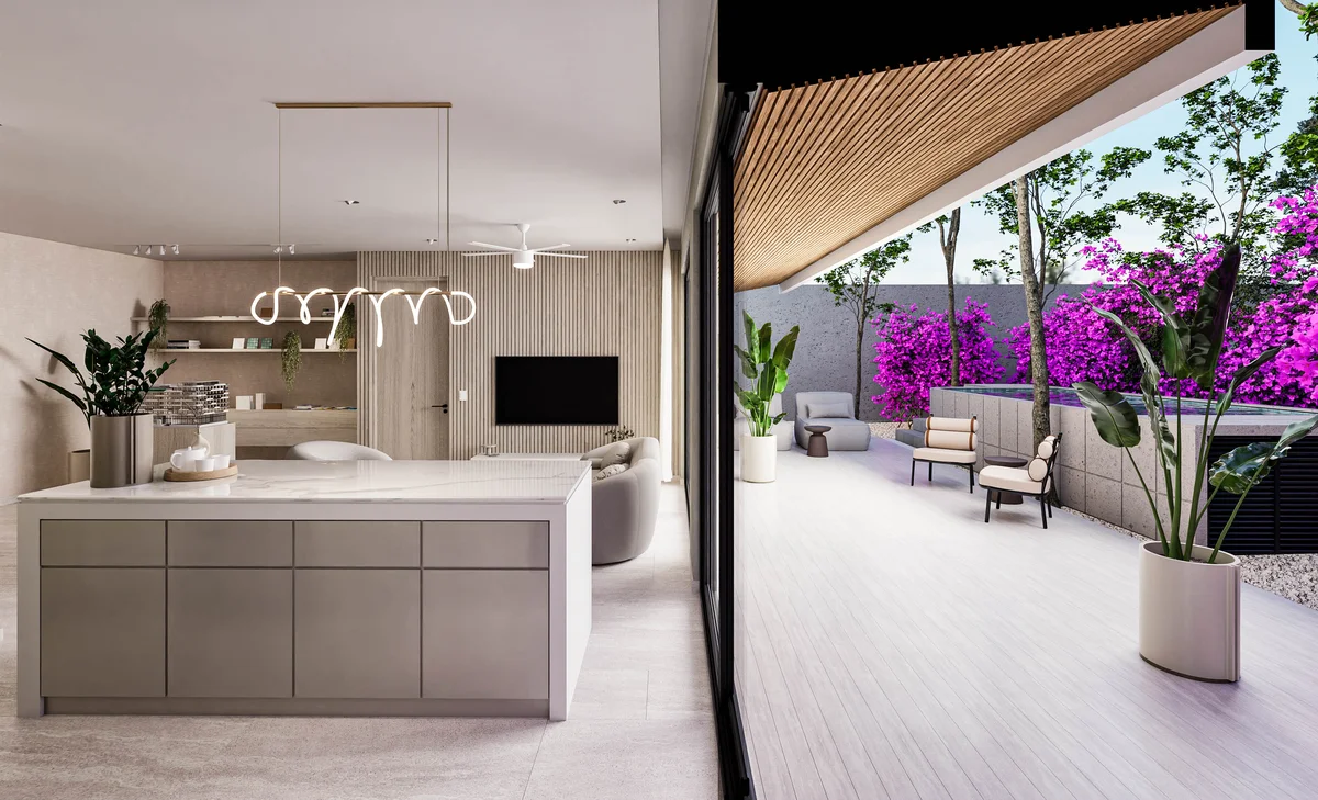 Image of Jacuzzi at Atzaro Residences, featuring Modern Living Space, Open Plan Kitchen.