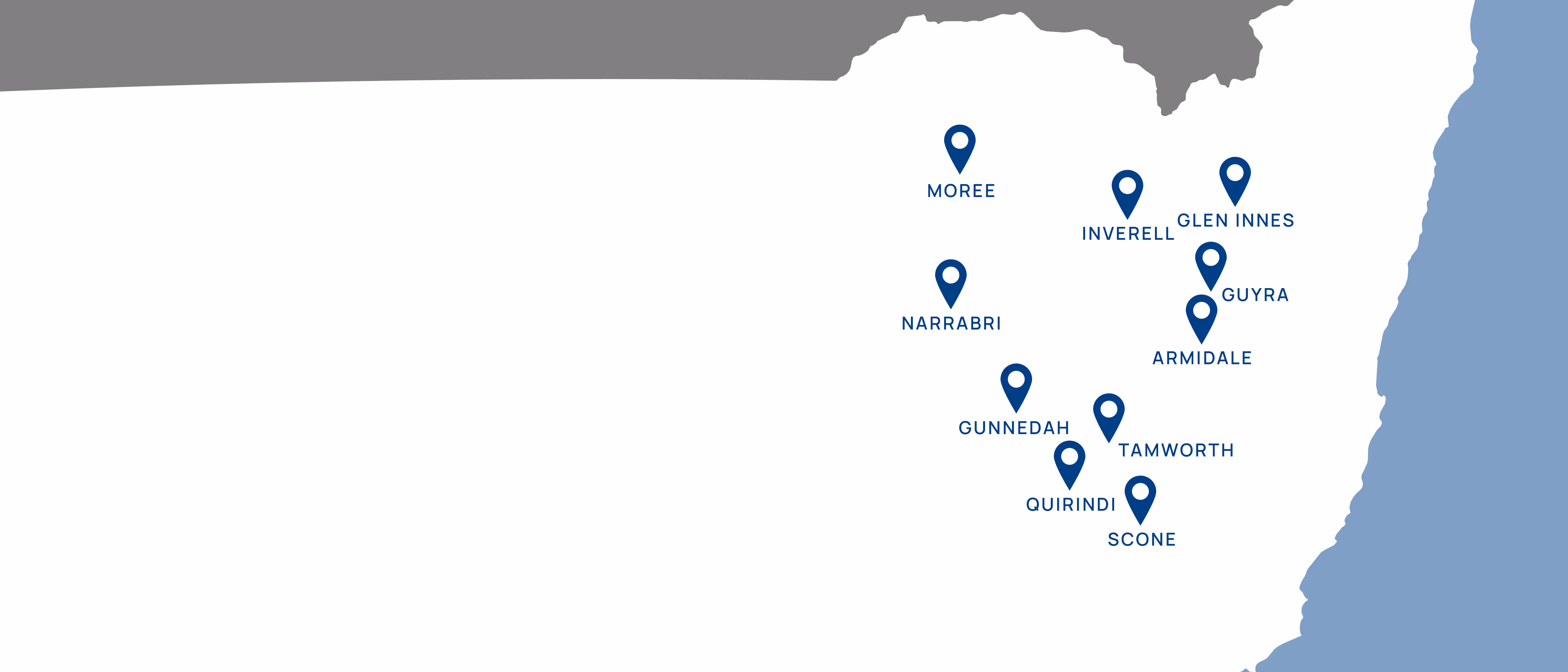 Map graphic of service areas