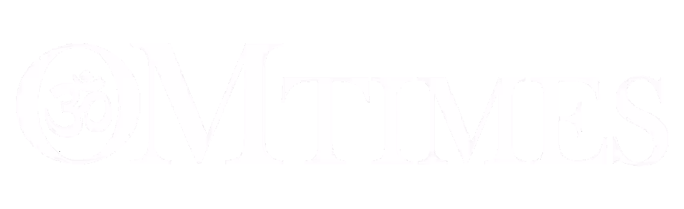 Logo reading 'OM TIMES' with the Om symbol inside the letter O.
