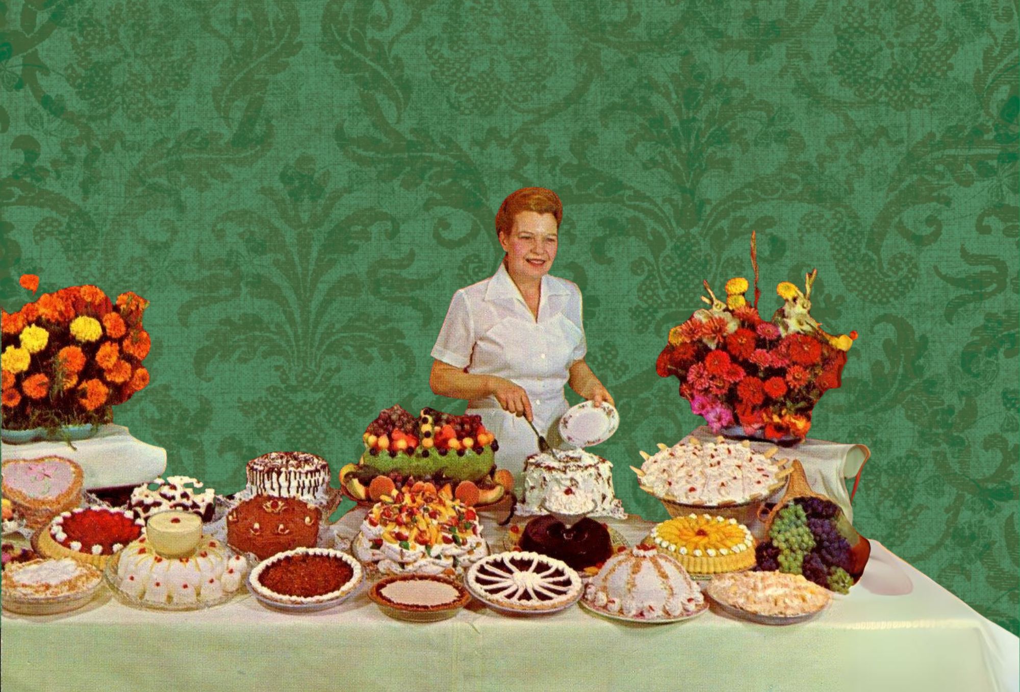 Dame aan een feestelijk buffet