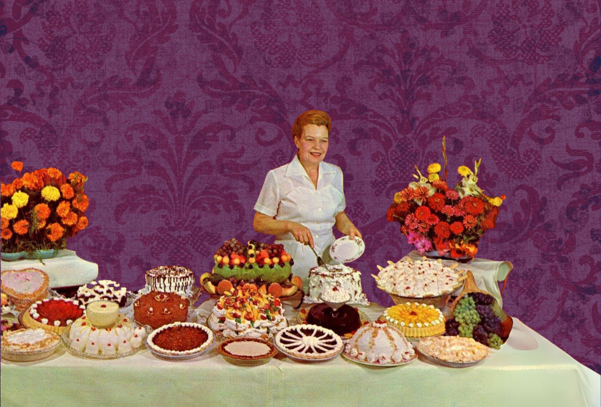 Dame aan een feestelijk buffet