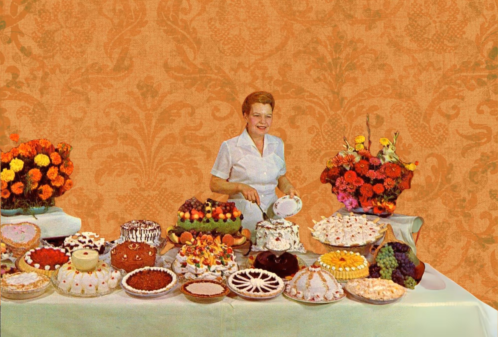 Dame aan een feestelijk buffet