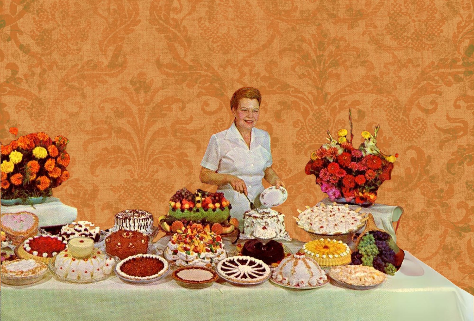 Dame aan een feestelijk buffet