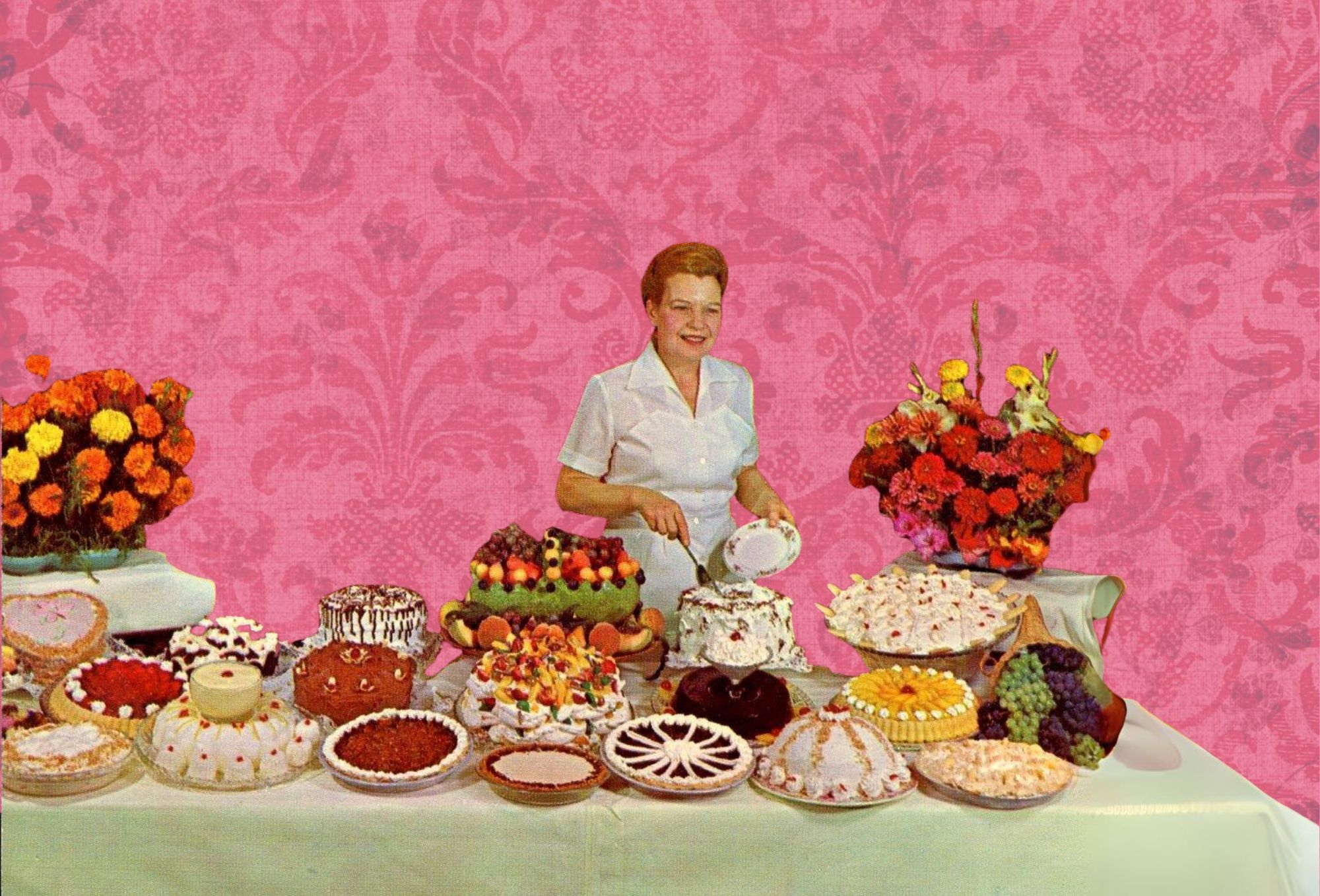 Dame aan een feestelijk buffet