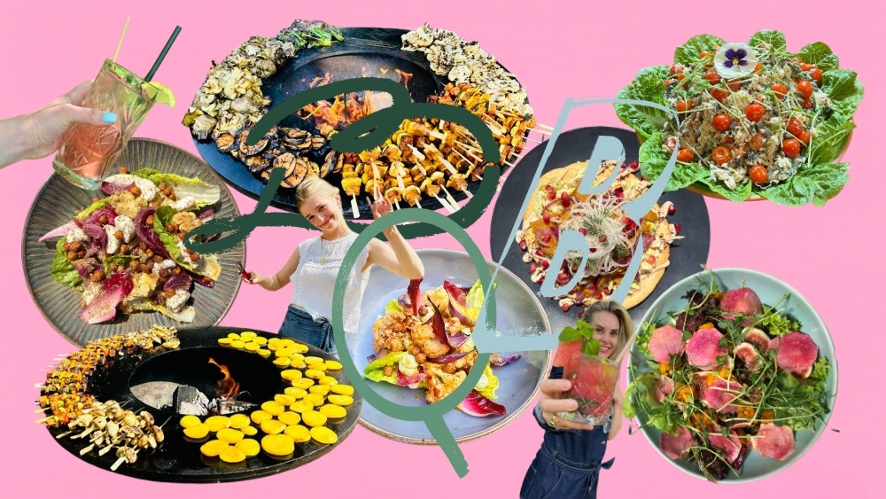 Collage van verschillende BBQ gerechten.