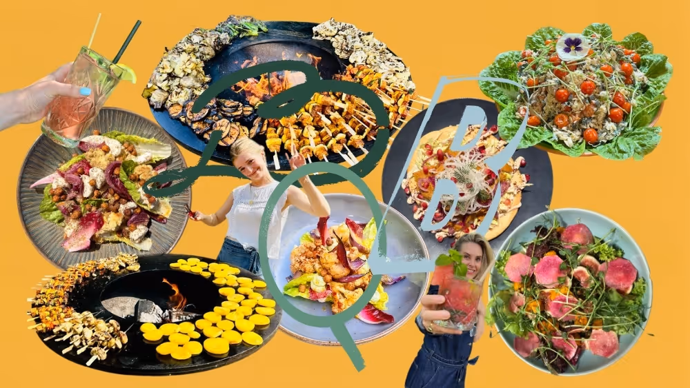 Collage van verschillende BBQ gerechten