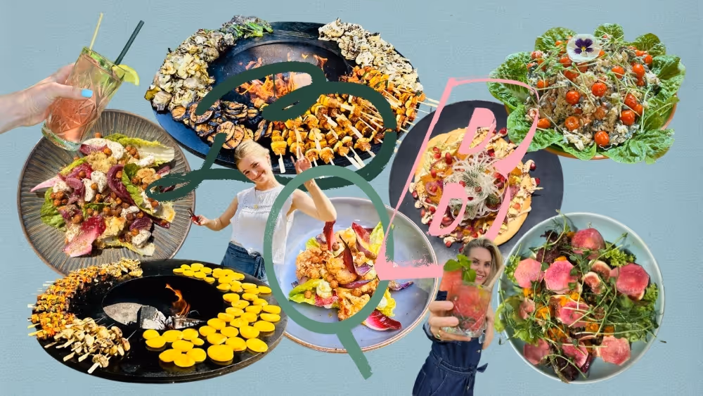 Collage van verschillende BBQ gerechten