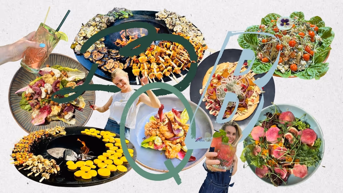 Collage van verschillende BBQ gerechten