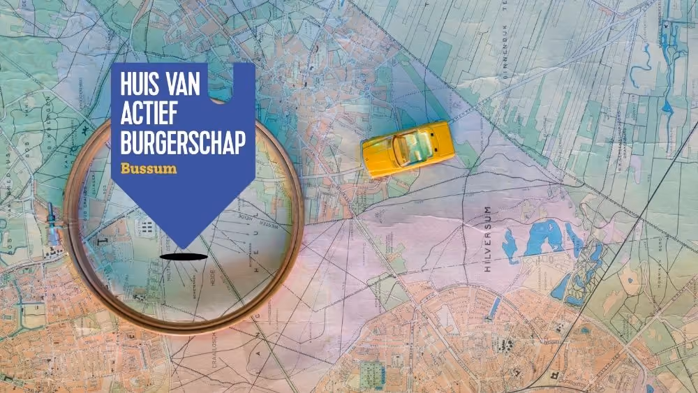Landkaart met Bussum omcirkeld