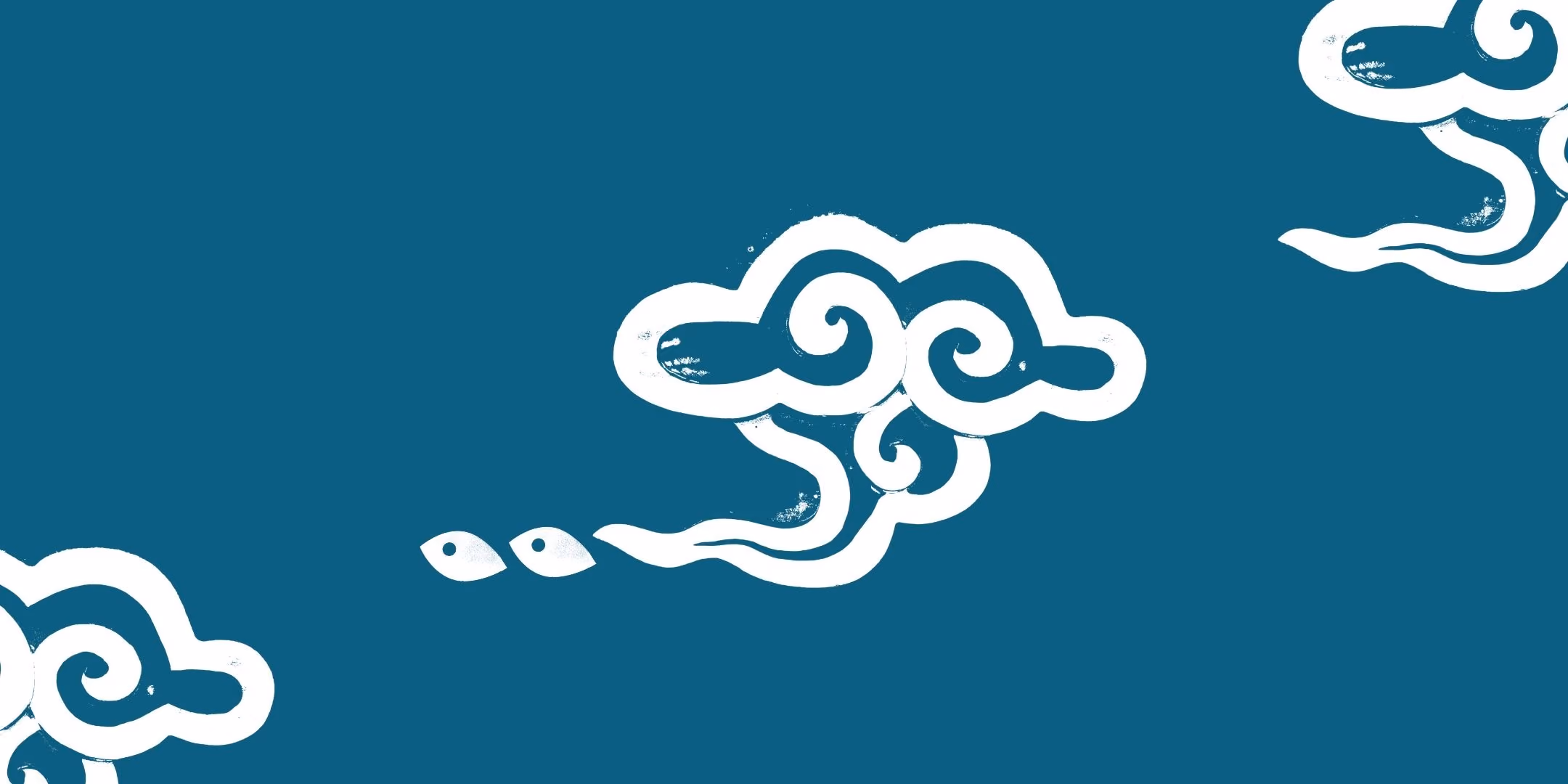 Twee oogjes met een denkwolk op een donkerblauwe achtergrond