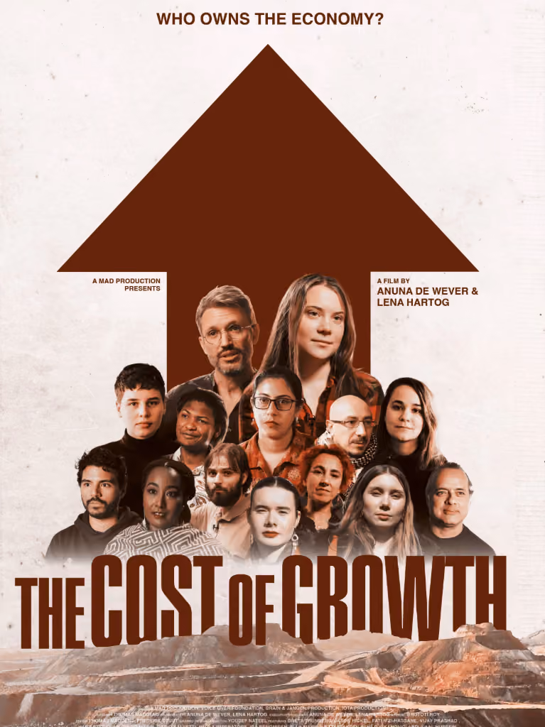 filmposter met portretten op een pijl