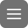 Icon with three horizontal white lines centered on a dark rounded square, symbolizing a menu button.